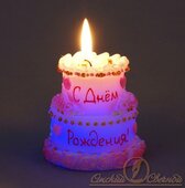 свеча торт &quot;с днем рождения&quot; мигающий