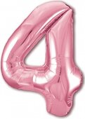 Ag 40''/102 см Цифра &quot;4&quot; Розовый фламинго