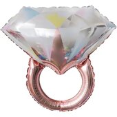 F Кольцо с бриллиантом, Розовое Золото 27''/69 см